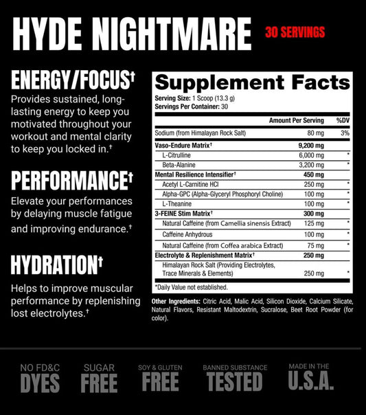 Hyde Nightmare 30 Servicios Prosupps