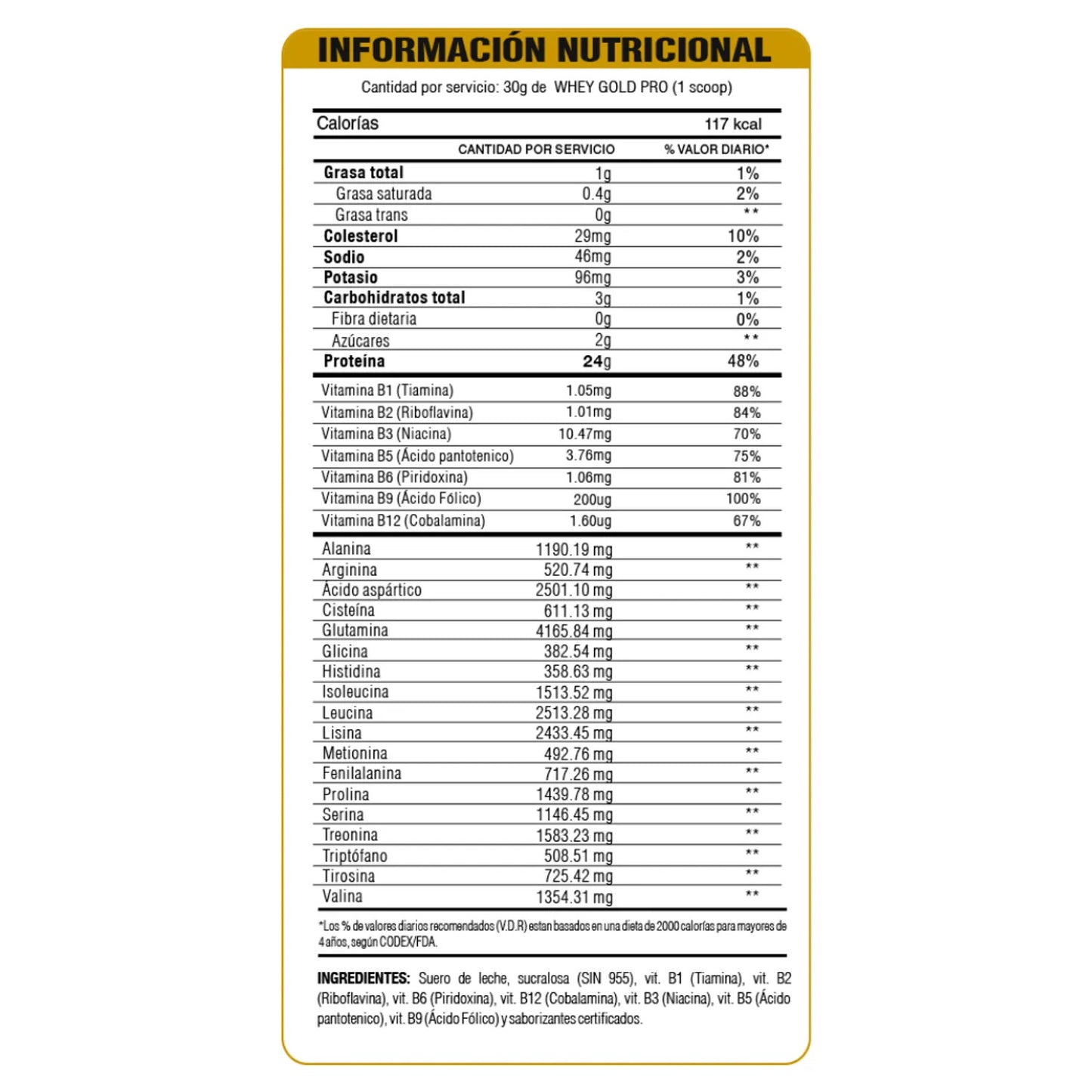 WHEY GOLD PRO 3KG - LEVEL PRO