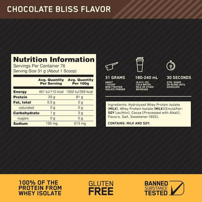 GOLD STANDARD 100% ISOLATE BLISS 5LB - OPTIMUM NUTRITION