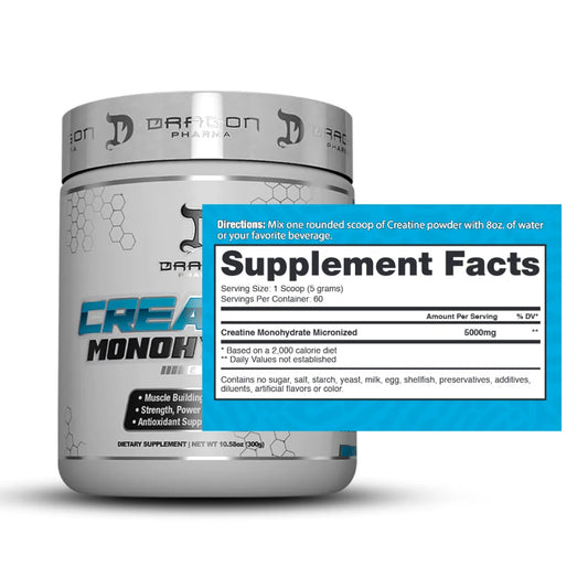 Creatina Monohidratada Dragon Pharma 300g + Psychotic rojo 35 serv