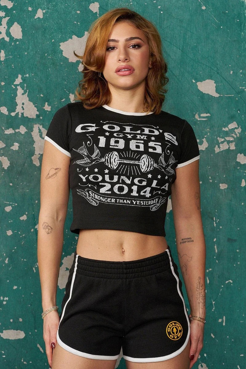 W471 Gold's Gym Ringer Baby Tee