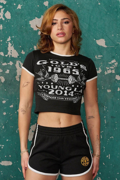 W471 Gold's Gym Ringer Baby Tee