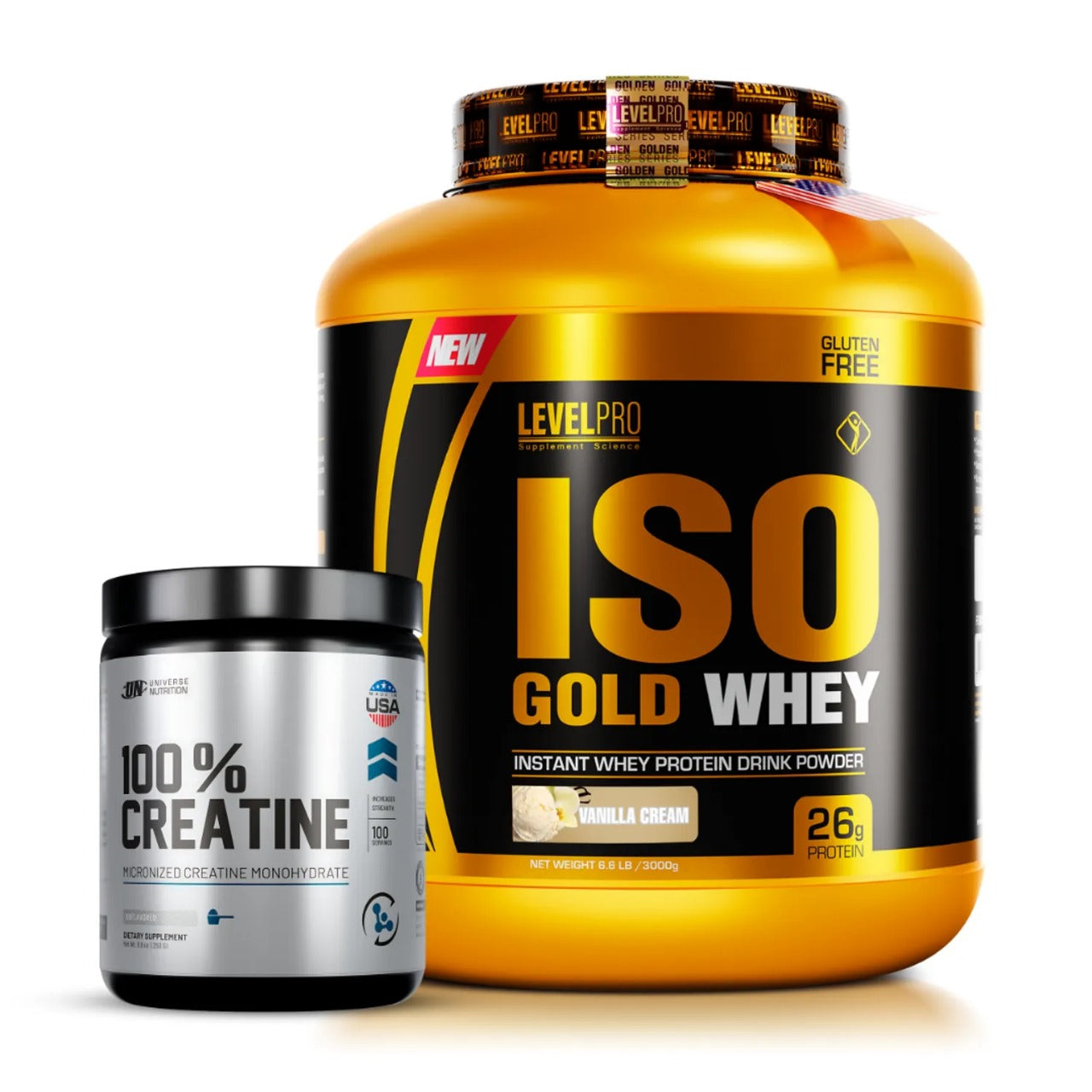 Iso Gold Whey 3 kg + 100 % Creatina UN 250 gr