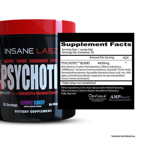 Psychotic RED 35 servicios Pre entreno - Insane labz
