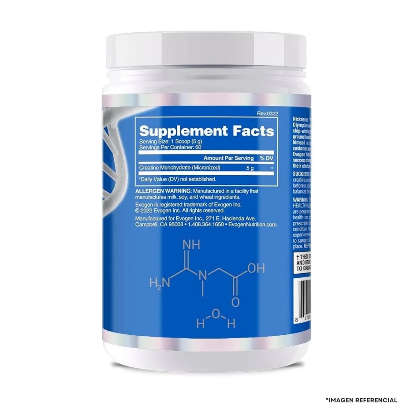 CREATINA MONOHIDRATADA 300 GR - EVOGEN